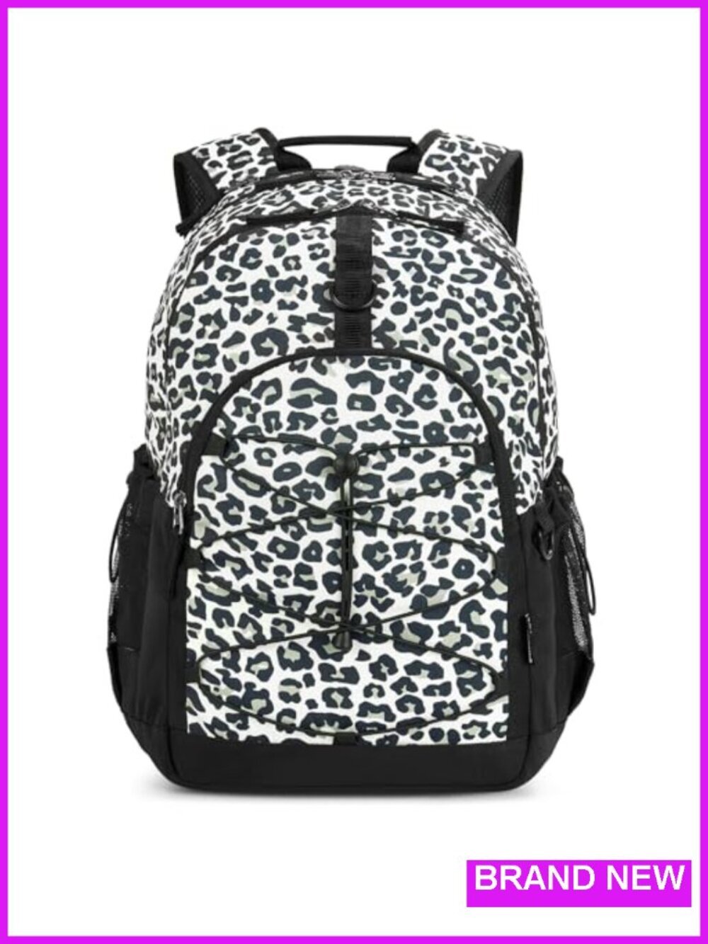 Snow Leopard Print Backpack for Teen Girls, Travel School Bookbag 18 Inch